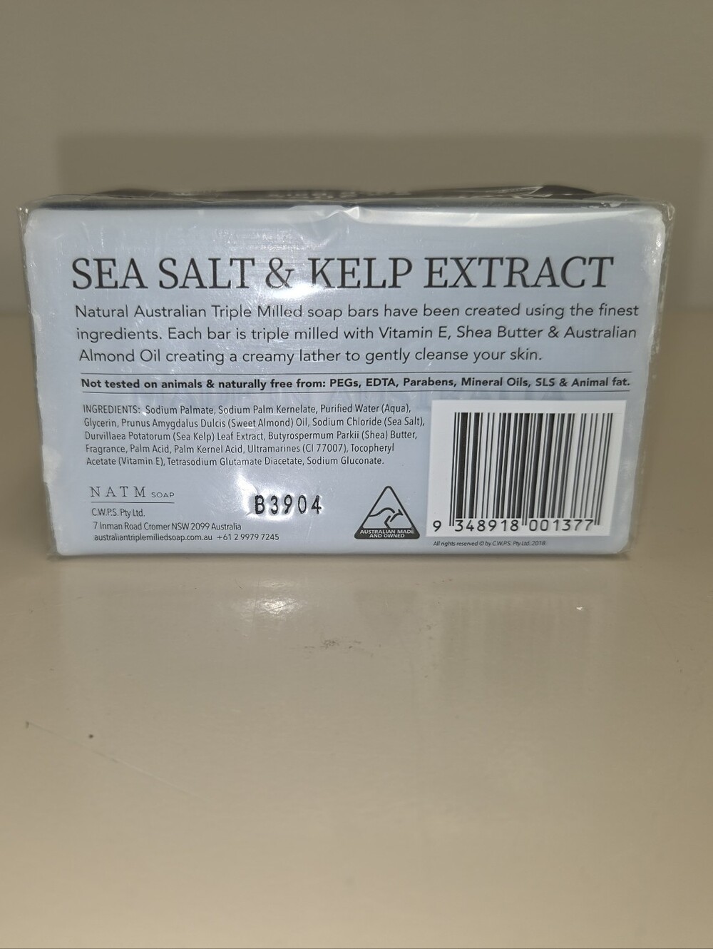 Australian  Sea Salt & Kelp Extract Soap Bar - Triple Millws Soqp